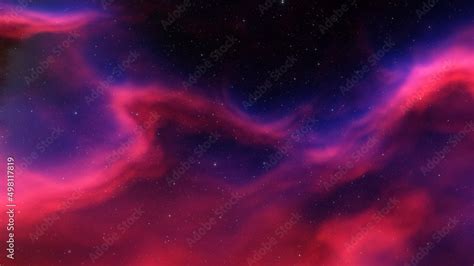 Deep space nebula with stars. Bright and vibrant Multicolor Starfield ...