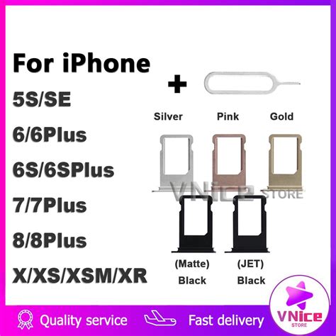 SIM Card Tray Compatible For iPhone 5 S 6 7 8 Plus SE X + Parts Replacement | Shopee Philippines