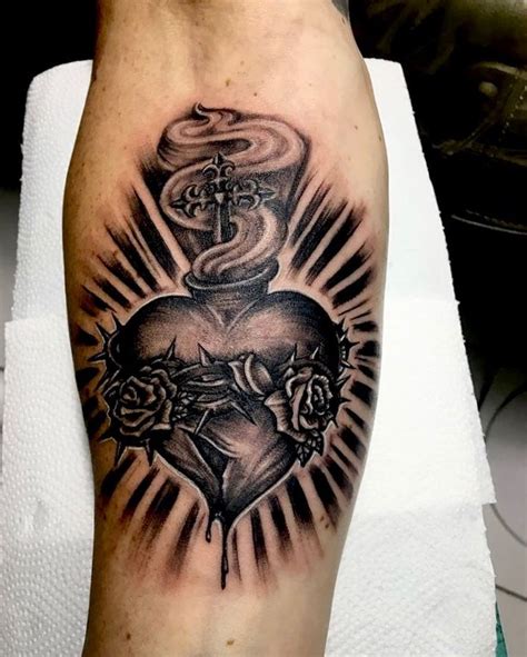 101 Amazing Sacred Heart Tattoo Ideas That Will Blow Your Mind! | Sacred heart tattoos, Heart ...