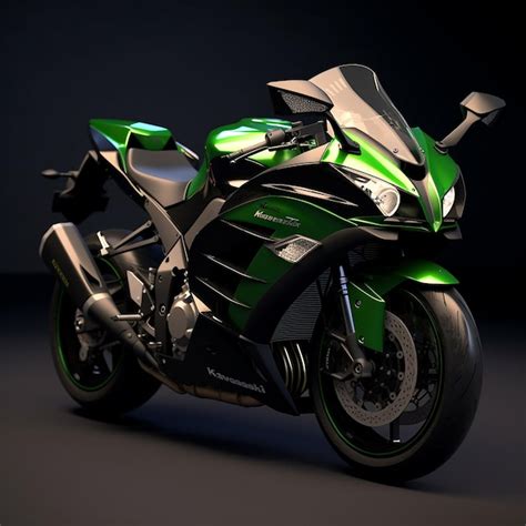 Premium AI Image | A green motorcycle with a green body and a black background