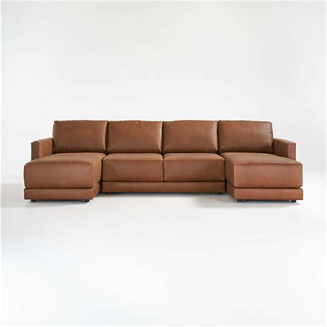 Gather Leather 3-Piece Sectional + Reviews | Crate & Barrel Canada