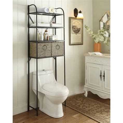 4D Concepts Windsor 24 in. W x 71.5 in. H x 15 in D Metal Over the Toilet Storage Space Saver ...