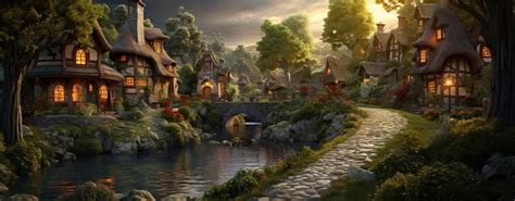 Premium AI Image | Houses in a fairy tale village