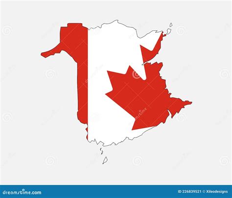 New Brunswick Map on Canadian Flag. NB, CA Province Map on Canada Flag Stock Vector ...