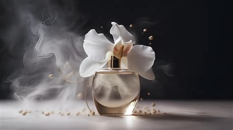 Premium AI Image | A perfume bottle with a flower on it