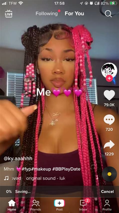 @kay.aaahhh on tiktok | Cute braided hairstyles, Protective hairstyles braids, Pink and black hair