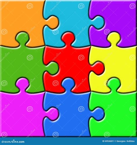 Colorful 3x3 Puzzle stock illustration. Illustration of game - 6954601