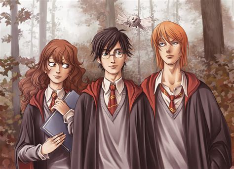 harry ron hermione - Harry, Ron and Hermione Fan Art (20682529) - Fanpop