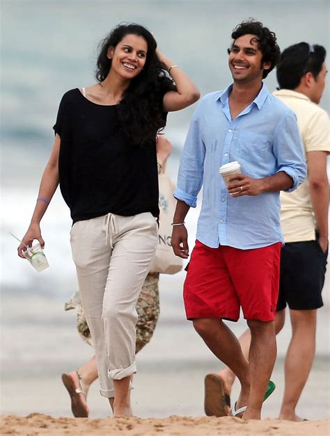 Kunal Nayyar and his wife hit the beach in Maui in Hawaii on Saturday ...