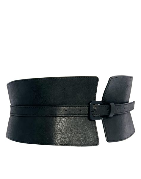 Asos Curve Wide Waist Cincher Buckle Belt in Black | Lyst