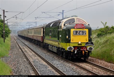 The Deltic Preservation Spciety's Class55 Deltic D9009 ALYCIDON approaches Wallyford with 1Z62 ...