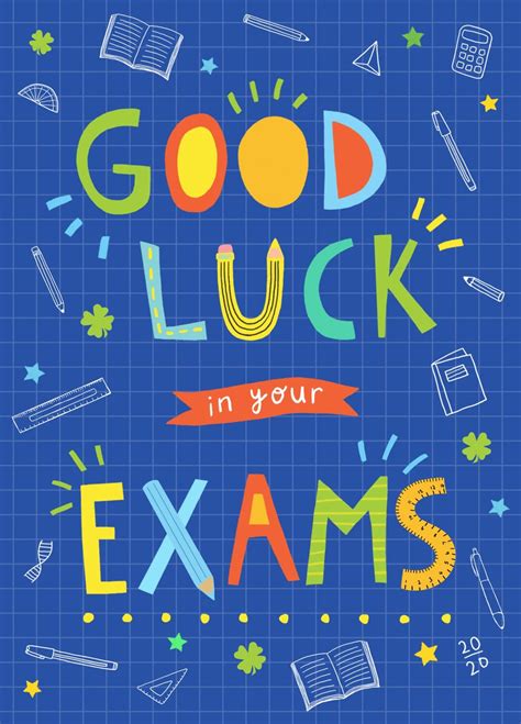 Good Luck With Exam Cards (Free) Greetings Island, 45% OFF