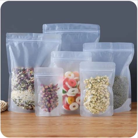 2pcs/Lot Food Pouch Food Packaging Reusable Food Wrap Clear Plastic Bag Food Freezer Storage ...