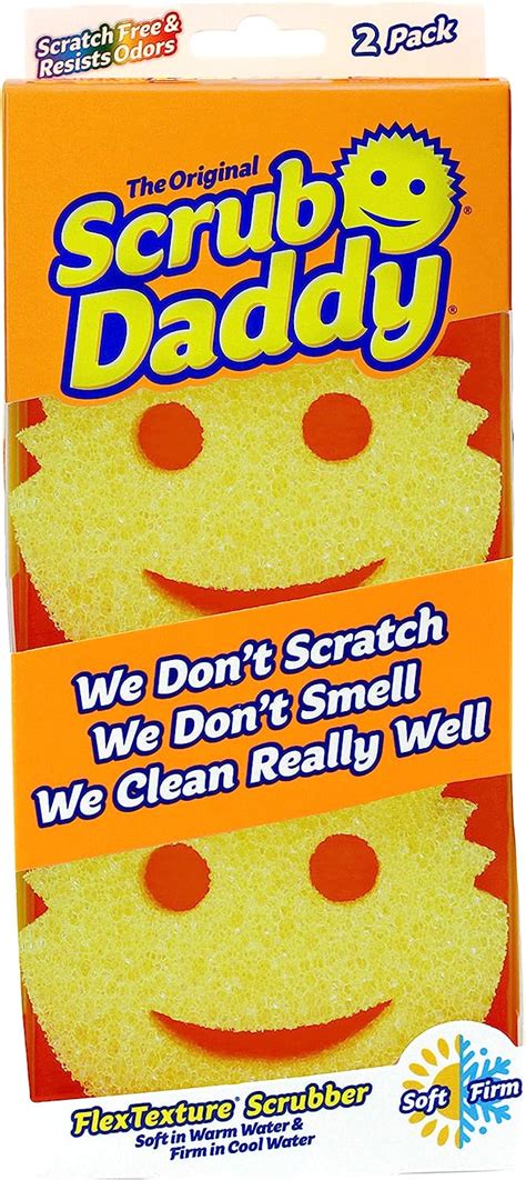 Scrub Daddy Original Dish Sponge Twin Pack, Smiley Face Sponges for Cleaning & Washing Up ...