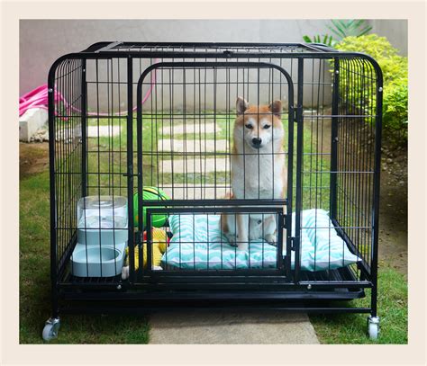 Large Dog Crate(96L*65W*85H), Dog Cage, Dog Kennel with Four Wheels ...