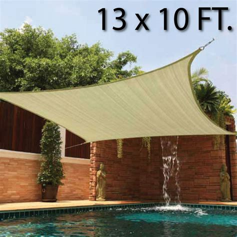 10 x 13' FT Feet Rectangle UV Heavy Duty Sun Shade Sail Patio Cover Sand Canopy - Walmart.com ...