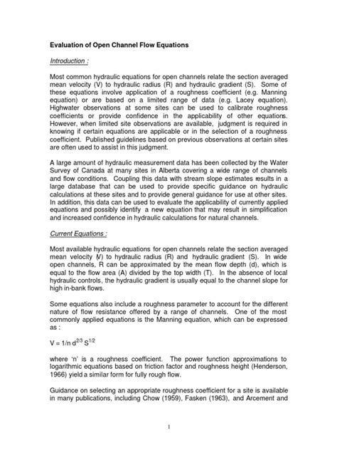 (PDF) Open Channel Flow Equation - DOKUMEN.TIPS