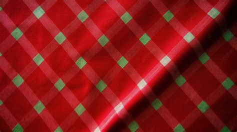 Top View Texture Of Red Checkered Tablecloth Enhanced With Abstract ...