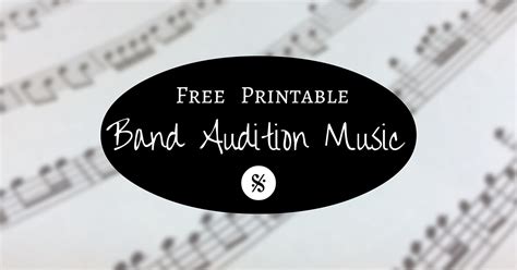 Free Printable Band Audition Music (for end of year auditions) - Band ...