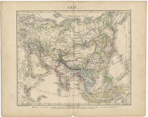 Antique Map of Asia by Petri (c.1873)