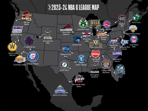 NBA G League Franchise Map - The NBA G League