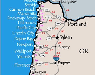 Map Oregon And Washington Coast - Map Of Counties Around London