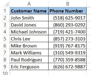 How to Format Phone Numbers in Excel