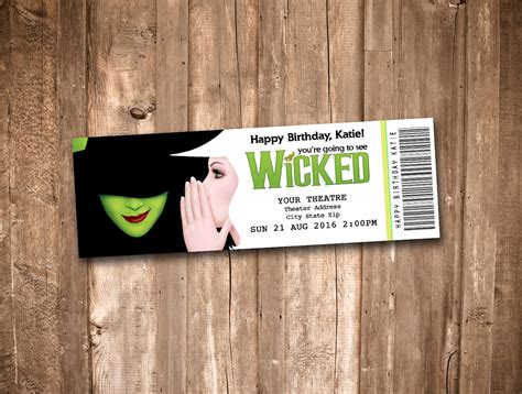 Wicked the Musical Collectible Theater Ticket