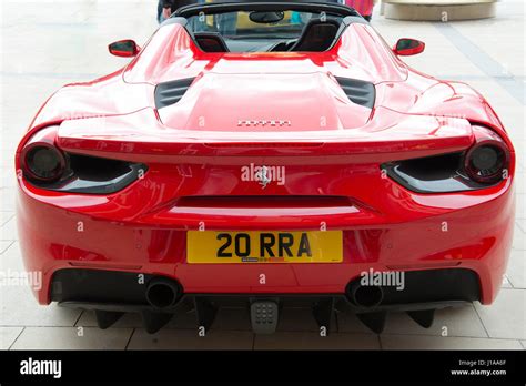 Rear view of Ferrari 488 Spider luxury supercar Stock Photo - Alamy