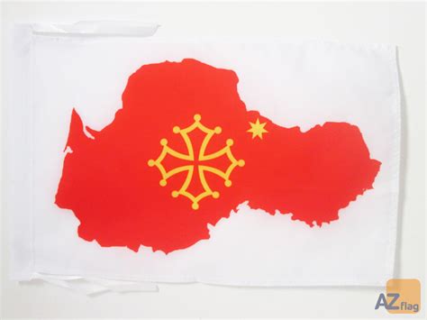 Occitania map Flag 18'' x 12'' with cords - Purchase/Sale 18x12 in ...