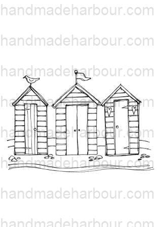 Beach Hut Sketch at PaintingValley.com | Explore collection of Beach ...