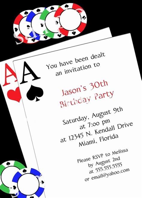 Poker Party Invitation Template Free Best Of Poker Party Invitation Diy ...