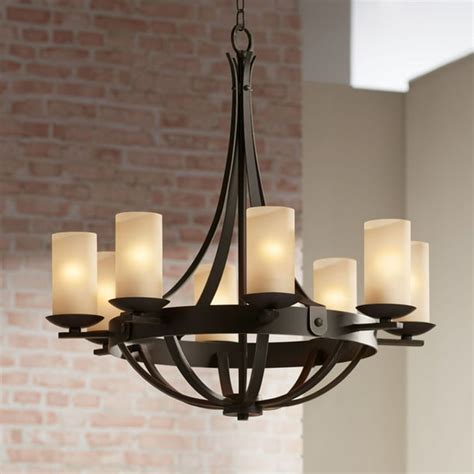 Franklin Iron Works Industrial Bronze Chandelier 28" Wide Rustic ...