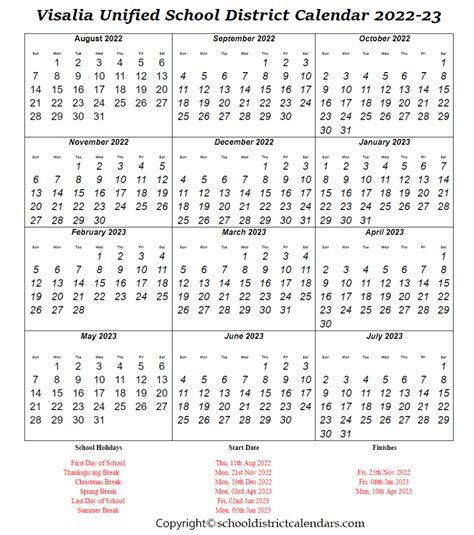 Visalia Unified School District Calendar 2024 - February 2024 Calendar