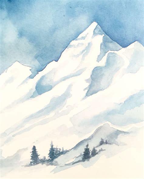 Day 81: 100 Days of 10 Minute Art, Learning to paint a snowy mountain ...