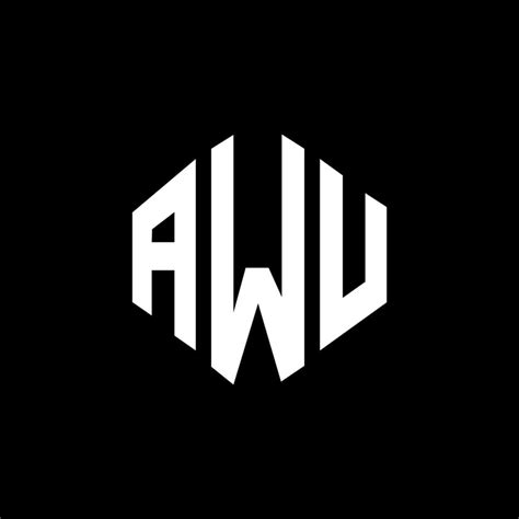 AWU letter logo design with polygon shape. AWU polygon and cube shape ...