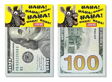 Buy Larkmo The Pranking Zebra Funny $100 Gag, Realistic One Hundred ...