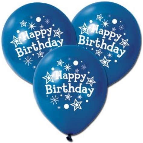 Blue Happy Birthday Balloons X5