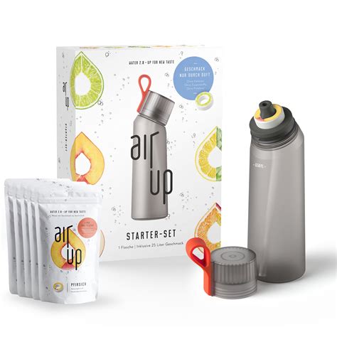 AIR UP Starter-Set 650ml Trinkflasche mit 5 Duftpods für 25l - QVC.de