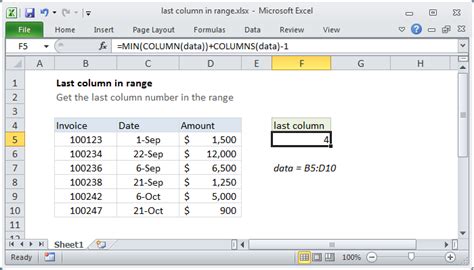 Excel formula: Last column number in range | Exceljet