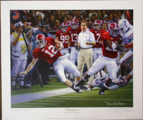 ALABAMA FOOTBALL 2009 SEC "Champions" signed print by Daniel Moore | eBay