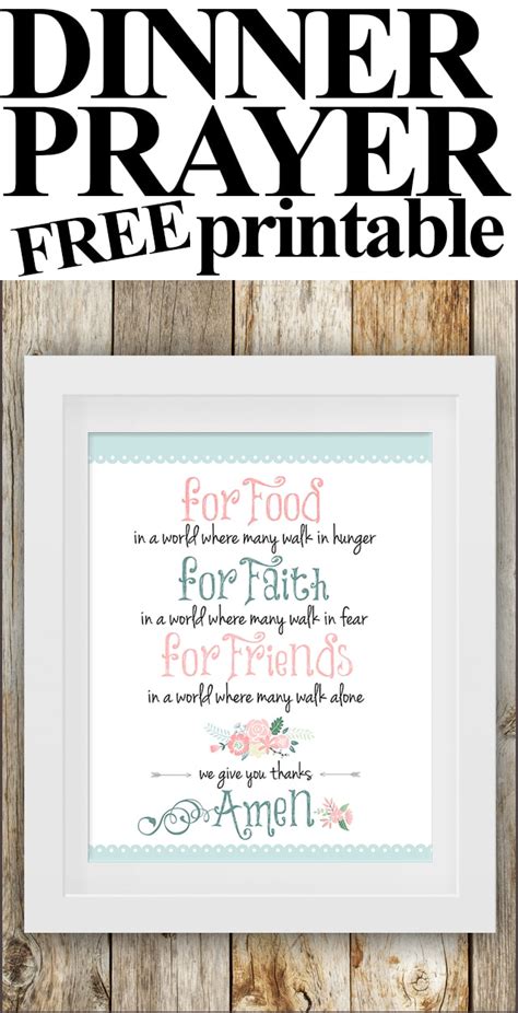 Dinner Prayer Free Printable - How to Nest for Less™