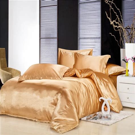 Gold Silk Duvet Cover Bedding Silk Luxury Bedding Set Silk 4PC King ...