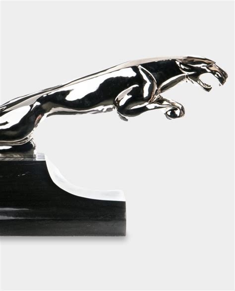 Jaguar Art Deco Bronze Sculpture Chrome - bronze-sculpture-art.com