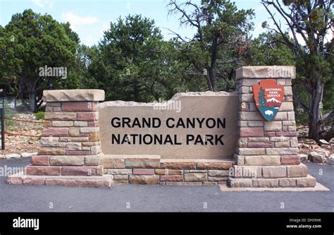 Grand Canyon National Park sign board in USA Stock Photo - Alamy