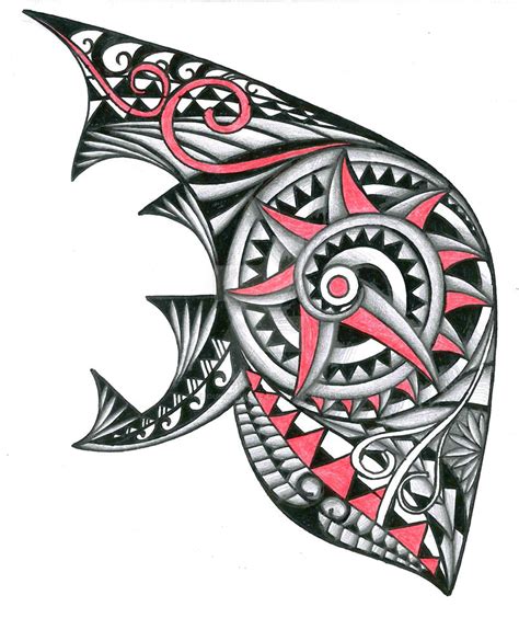 Tribal Polynesian with red tattoo design by thehoundofulster on DeviantArt