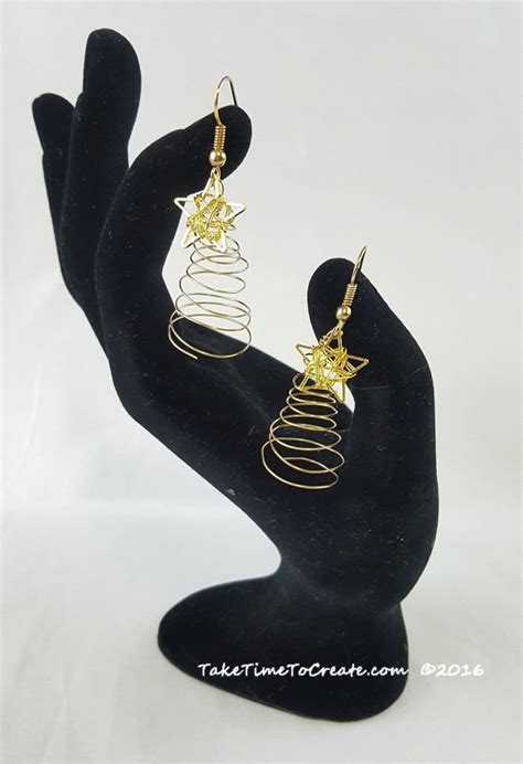 DIY Wire Christmas Tree Earrings - Take Time To Create