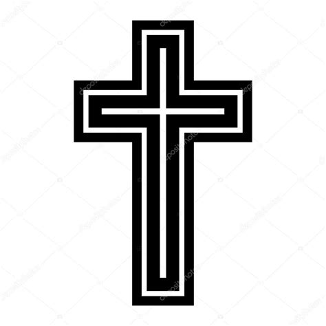 Cruz Cristiana Crucifijo icono de vector de símbolo Imagen Vectorial de ...