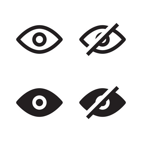 Eye vector icons set. Password eye vision illustration sign collection. Suitable for design ...