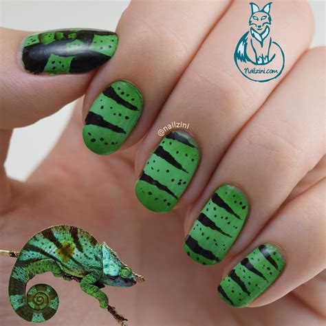 Chameleon inspired Nail Art - Born Pretty Store Review - | Nailzini: A Nail Art Blog
